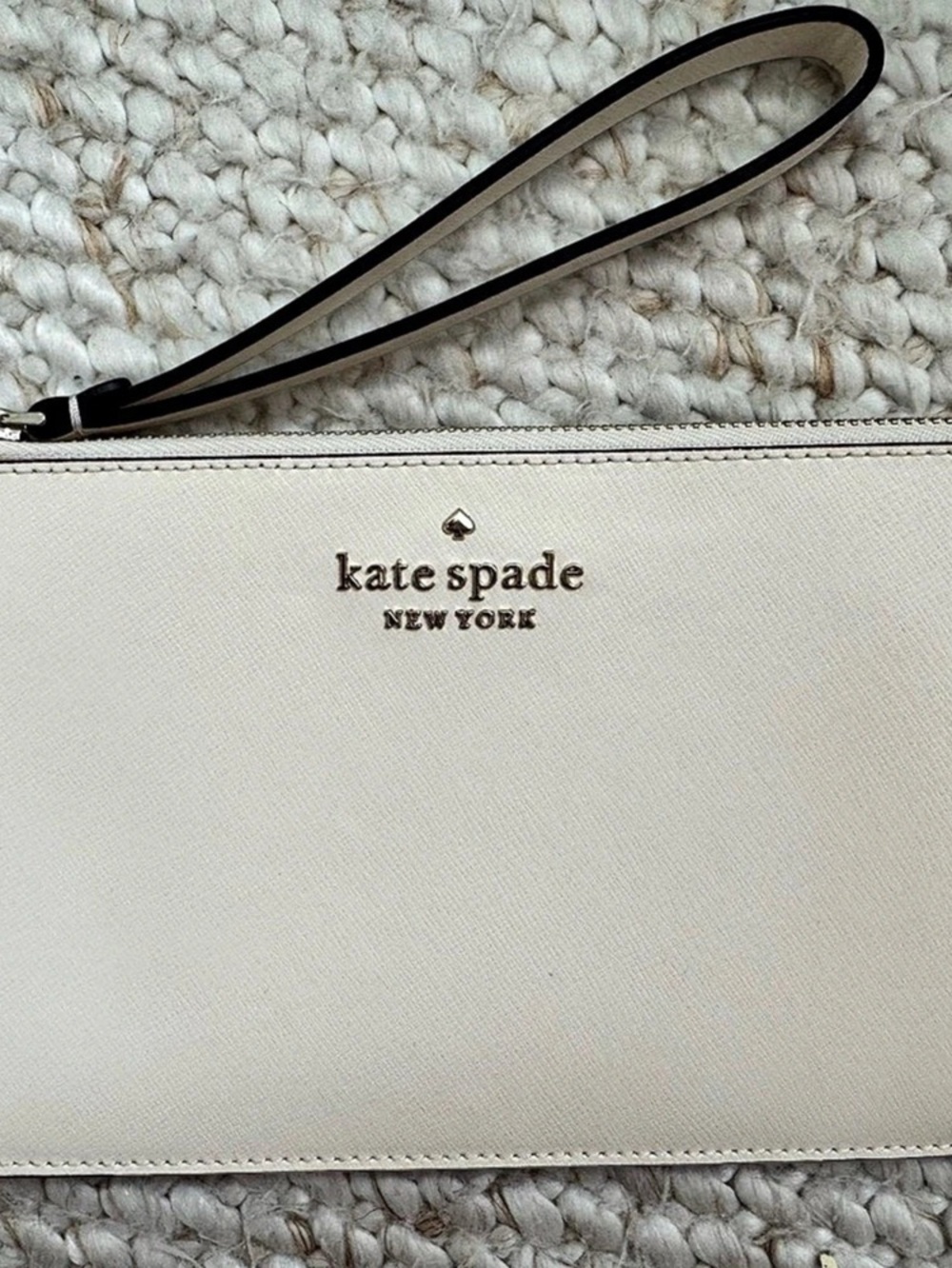 Kate Spade Staci Medium L-Zip Wristlet Cream NWOT